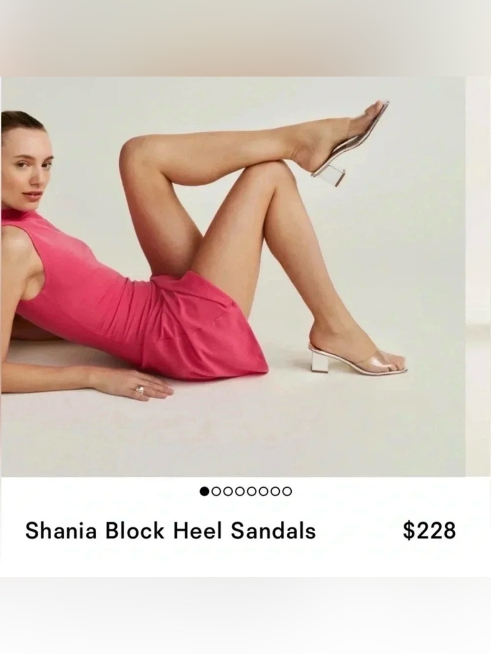 Reformation Shania Block Heel Sandals in Metallic Nude